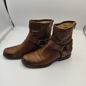 Vintage FRYE Phillip Harness Boots Womens 3476870 SZ 7.5B Brown